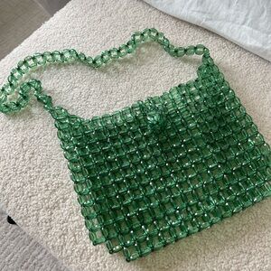 Green Transparent Beaded Acrylic Shouldbag